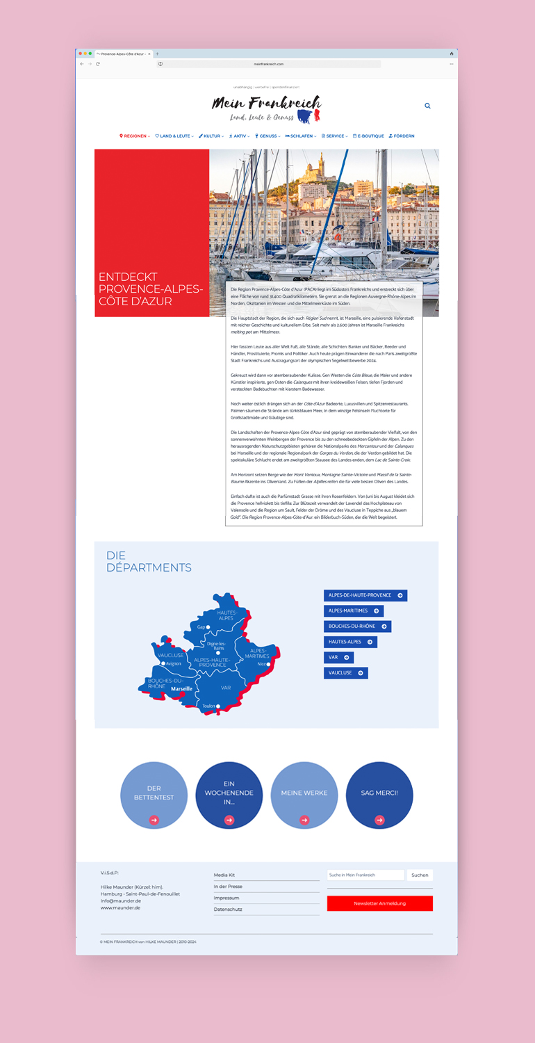 Lenz Grafik - Mein Frankreich Webseite Beitrag